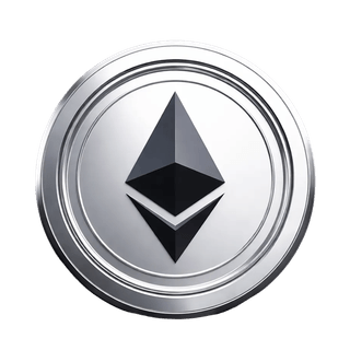 Vznášející se grafický prvek s mincí Ethereum (ETH)
